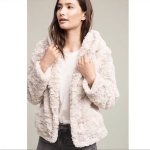 Tiny for Anthropologie white fur jacket